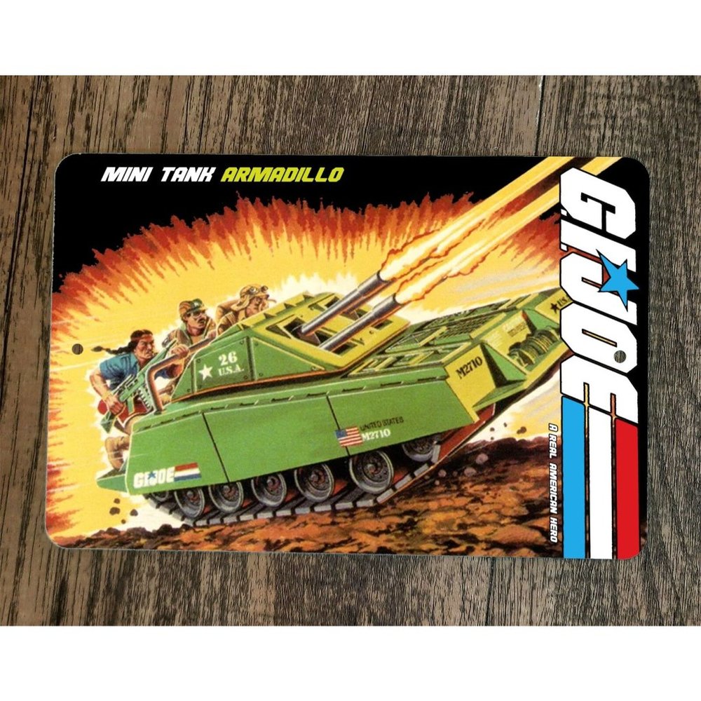 Mini Tank Armadillo GI Joe Art 8x12 Metal Wall Sign Retro 80s‎